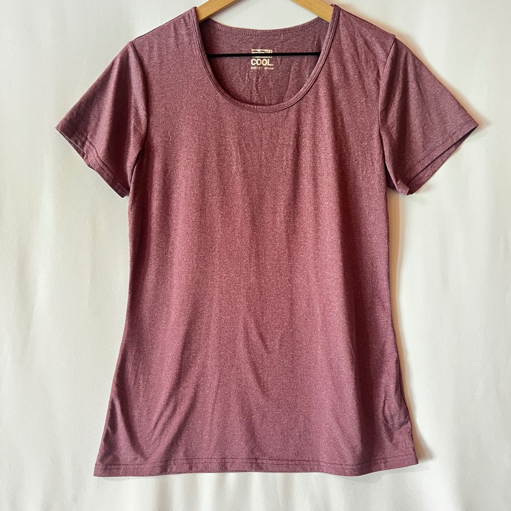 32 Degrees Cool Plum‎ Purple Scoop Neck Short Sleeve Top Athletic Size Medium